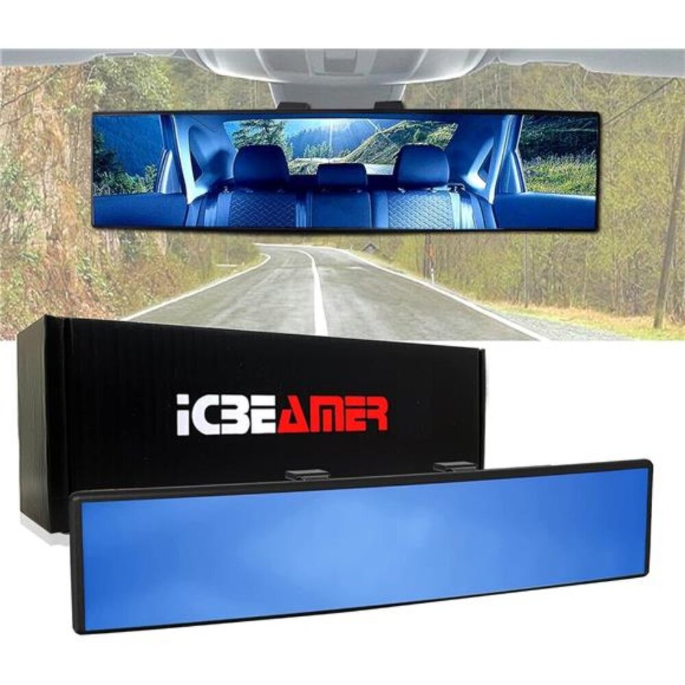 11.8 Inch Car Rearview Mirror, Panoramic Wide Angle, HD Blue Tint Glass,Interior